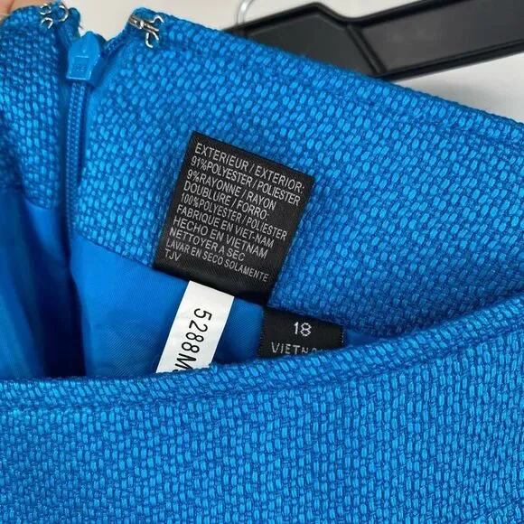 Tahari By Asl New Tropic Blue Women's Size 18 Knit Straight Pencil Skirt - Picture 2 of 4